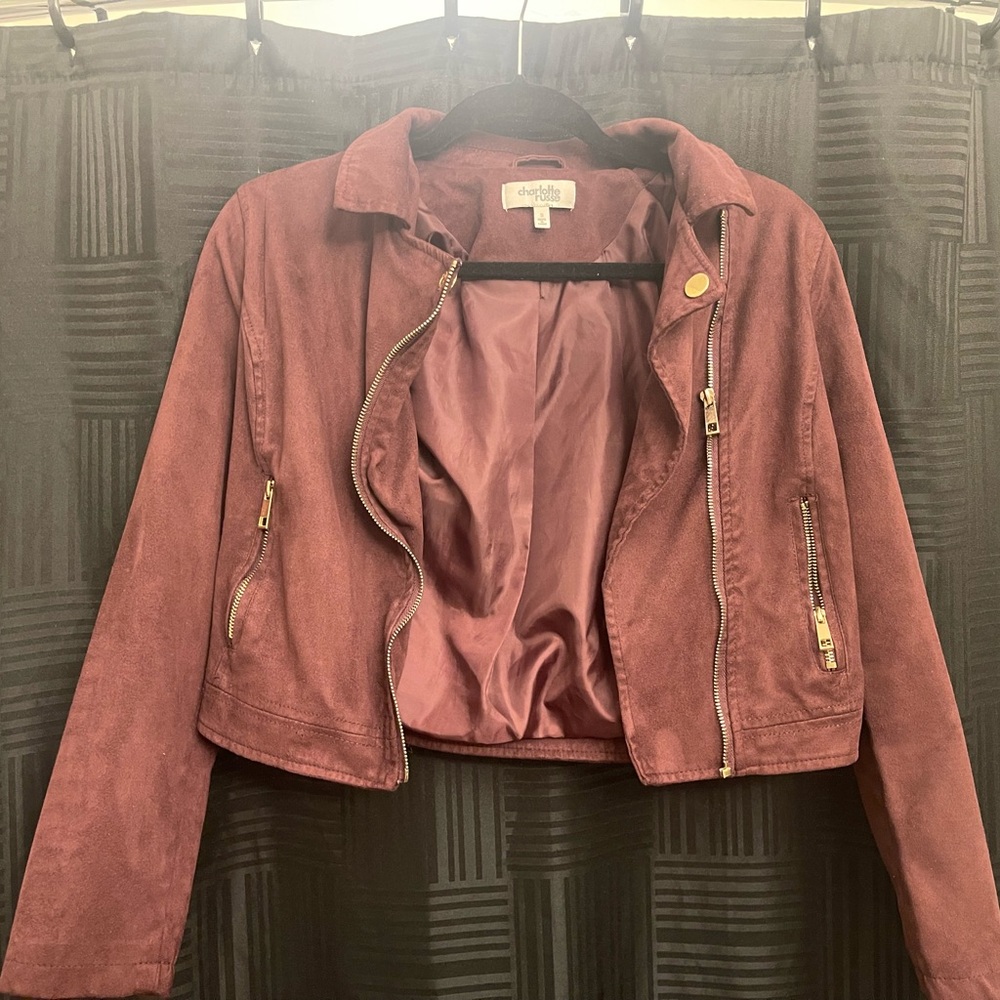 Charlotte Russe Maroon Bomber Jacket